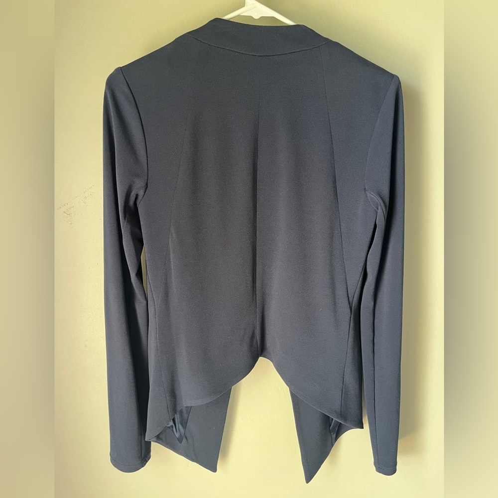 Bcbgeneration Navy Open Front Collarless Blazer |… - image 2